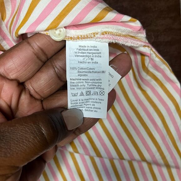 J.Crew striped Funnel-Neck Drop Hem Blouse sz 00 - Picture 5 of 8